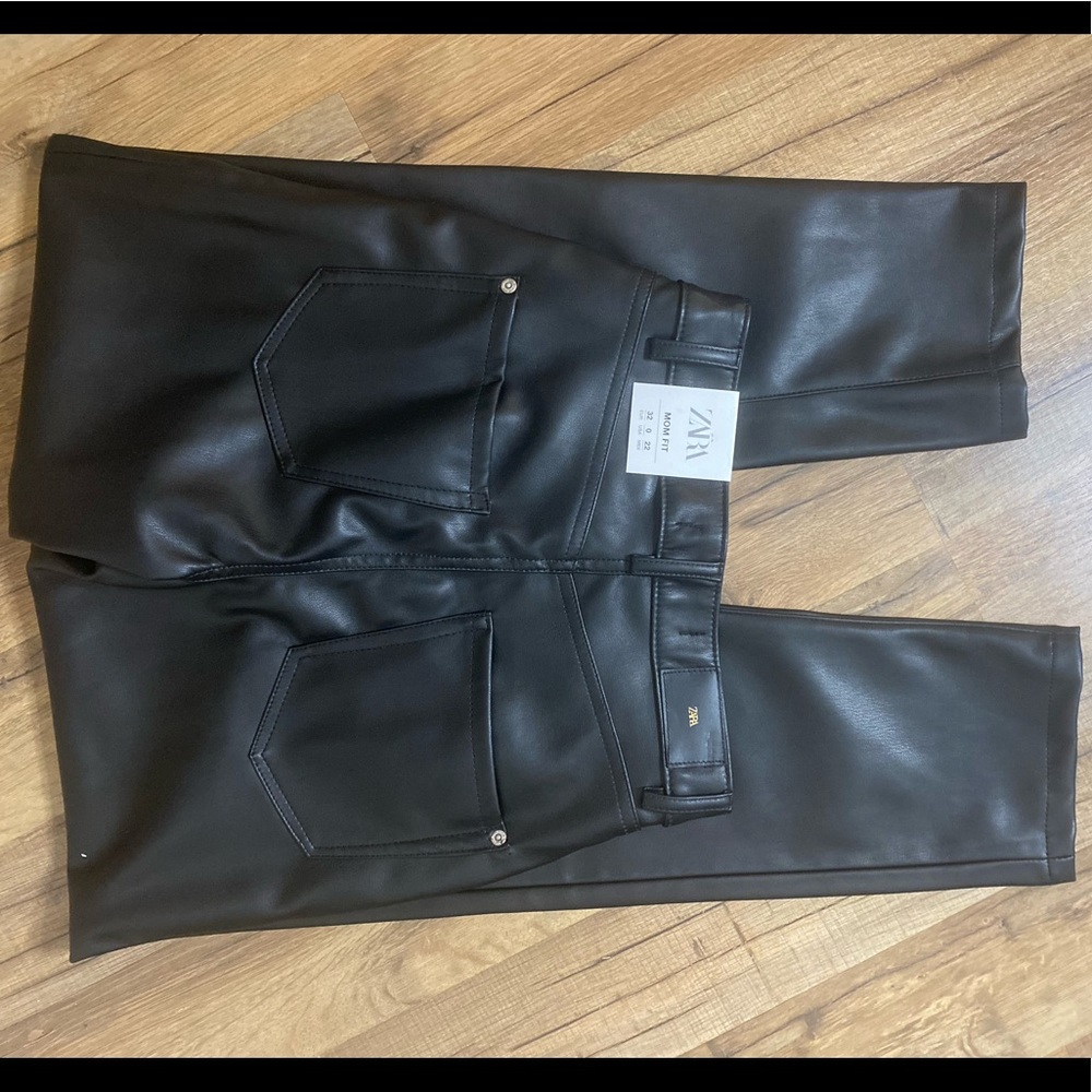 Zara mom fit leather pants ZIPPER BROKE SizeUS 0